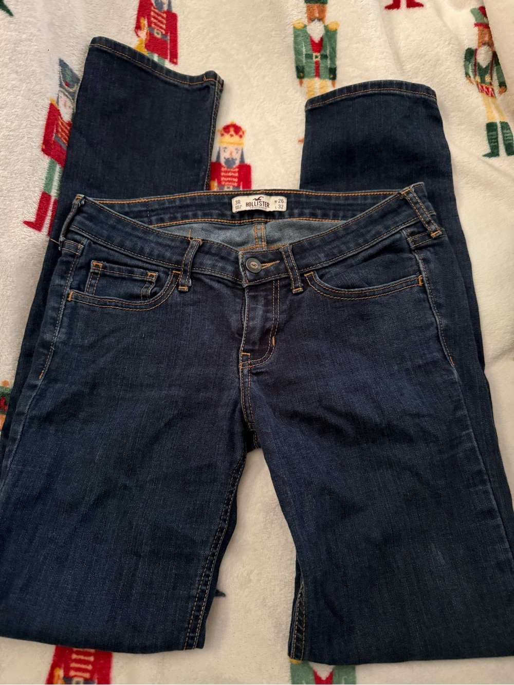 Hollister Women's Dark Indigo Straight Leg Jeans